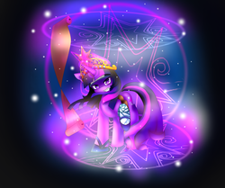 Size: 2345x1959 | Tagged: safe, artist:tailsgothicangel, twilight sparkle, g4, bandage, big crown thingy, female, headband, looking at you, naruto, ninja, scroll, smirk, solo