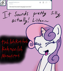 Size: 1000x1132 | Tagged: safe, artist:xenithion, sweetie belle, g4, ask, blood mage sweetie belle, female, solo, tumblr