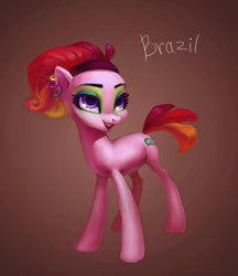 Size: 886x1024 | Tagged: safe, artist:holivi, pony, g4, brazil, female, mare, nation ponies, ponified, solo