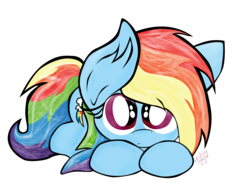 Size: 2592x1944 | Tagged: safe, artist:kelsey139, rainbow dash, g4, cute, dashabetes, filly, frown, looking at you, prone, puppy dog eyes, simple background, transparent background, vector