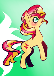 Size: 1075x1489 | Tagged: dead source, safe, artist:deadiifoozgo, sunset shimmer, pony, unicorn, g4, catchlights, female, highlights, mare, solo