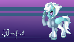 Size: 1920x1080 | Tagged: safe, artist:ookamithewolf1, fleetfoot, pegasus, pony, g4, clothes, glasses, wallpaper, warmup suit