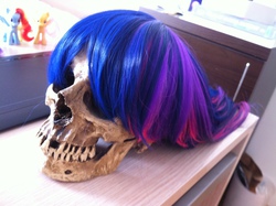 Size: 2592x1936 | Tagged: safe, artist:kopaleo, twilight sparkle, g4, 2spooky, irl, photo, skull, toy, wig