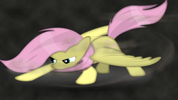 Size: 1920x1080 | Tagged: safe, artist:izeer, fluttershy, g4, action pose, badass, female, flutterbadass, solo