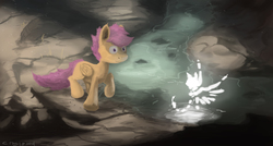 Size: 7350x3948 | Tagged: safe, artist:fuzzyfox11, scootaloo, g4, absurd resolution, female, solo, wisp