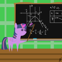 Size: 4000x4000 | Tagged: safe, artist:mopyr, twilight sparkle, alicorn, pony, g4, chalkboard, female, mare, math, twilight sparkle (alicorn)