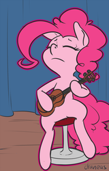 Size: 567x888 | Tagged: safe, artist:draneas, pinkie pie, g4, 30 minute art challenge, female, musical instrument, solo, ukulele