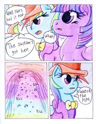 Size: 788x1014 | Tagged: safe, artist:the1king, rainbow dash, twilight sparkle, alicorn, pony, comic:fluttershy and the rainbow factory, fanfic:rainbow factory, g4, comic, fanfic art, female, mare, parody, roald dahl, twilight sparkle (alicorn), willy wonka, willy wonka and the chocolate factory