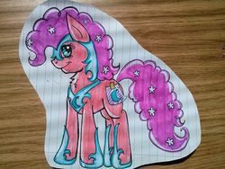 Size: 556x417 | Tagged: safe, artist:teya, nightmare moon, pinkie pie, g4, cosplay, female, lined paper, solo, traditional art