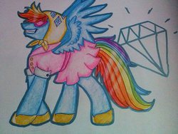 Size: 556x417 | Tagged: safe, artist:teya, rainbow dash, g4, rainbow dash always dresses in style