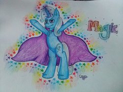 Size: 556x417 | Tagged: safe, artist:teya, trixie, g4, magic, traditional art