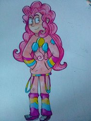 Size: 417x556 | Tagged: safe, artist:teya, pinkie pie, human, g4, humanized