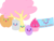 Size: 1600x1200 | Tagged: safe, artist:morganthecat2468, applejack, fluttershy, pinkie pie, rainbow dash, rarity, twilight sparkle, object pony, original species, g4, :d, apple, cupcake, dendrification, egg, egghead, fluttertree, mane six, marshmallow, open mouth, ponified, rarity is a marshmallow, simple background, skittles, smiling, transparent background, tree, wat