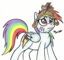 Size: 900x842 | Tagged: safe, artist:spectrum-sparkle, rainbow dash, g4, element of loyalty, female, solo, traditional art
