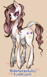 Size: 268x441 | Tagged: safe, artist:cutencreatures, fleur-de-lis, classical unicorn, g4, commission, female, horn, leonine tail, solo, unshorn fetlocks