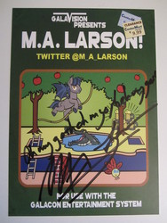 Size: 1200x1600 | Tagged: safe, artist:pixelkitties, galacon, 2014, atari 2600, autograph, convention, irl, m.a. larson, meme, photo, pitfall, thanks m.a. larson