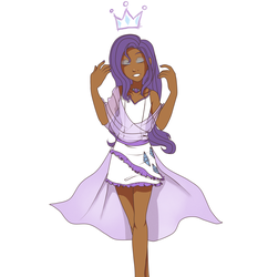 Size: 3000x3100 | Tagged: safe, artist:heliatic, rarity, human, g4, clothes, crown, dark skin, dress, eyes closed, female, high res, humanized, simple background, solo