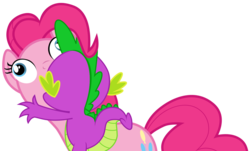 Size: 1368x829 | Tagged: safe, edit, pinkie pie, spike, g4, female, kissing, love, male, ship:pinkiespike, shipping, straight, surprise kiss