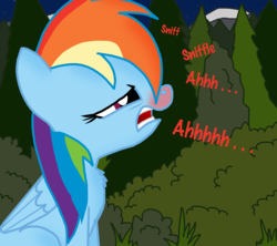 Size: 1280x1139 | Tagged: safe, artist:ajmstudios, rainbow dash, g4, chest fluff, cute, female, fetish, flu, nostrils, pre sneeze, red nosed, scootaloo's scootaquest, sick, sneezing, sneezing fetish, solo