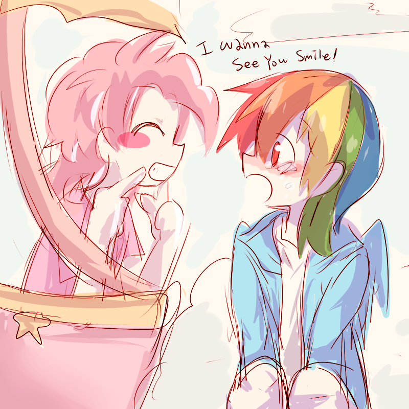 #690866 - safe, artist:gyaheung, pinkie pie, rainbow dash, human, g4