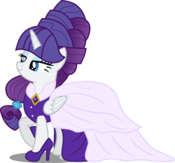 Size: 9719x9049 | Tagged: safe, artist:atomicmillennial, rarity, alicorn, pony, g4, absurd resolution, alicornified, alternate hairstyle, clothes, dress, female, princess rarity, race swap, raricorn, simple background, solo, transparent background