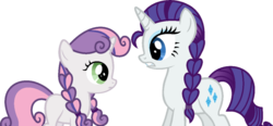 Size: 1024x474 | Tagged: safe, artist:archerinblue, rarity, sweetie belle, pony, unicorn, g4, alternate hairstyle, anna, belle sisters, braid, duo, duo female, elsa, eye contact, female, filly, foal, frown, frozen (movie), gritted teeth, mare, princess anna belle, queen elsarity, siblings, simple background, sisters, transparent background, vector