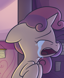 Size: 500x611 | Tagged: safe, artist:spikedmauler, sweetie belle, pony, unicorn, g4, crying, cute, diasweetes, female, go ask sweetie belle, solo