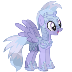 Size: 900x900 | Tagged: safe, artist:larissagrifondoro, cloudchaser, crystal pony, pegasus, pony, g4, armor, crystallized, female, mare, simple background, solo, spread wings, transparent background, vector, wings