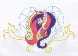 Size: 1024x744 | Tagged: safe, artist:larissagrifondoro, princess cadance, g4, female, solo, traditional art