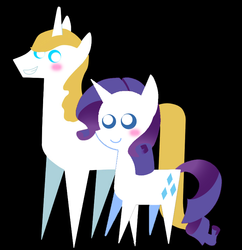 Size: 719x742 | Tagged: safe, artist:ionadale, prince blueblood, rarity, pony, unicorn, g4, blushing, female, horn, male, mare, pointy ponies, ship:rariblood, shipping, simple background, stallion, straight, transparent background