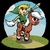 Size: 1157x1149 | Tagged: safe, artist:thebrokencog, earth pony, pony, epona, epony, female, humans riding ponies, link, mare, nintendo, ponified, riding, style emulation, sword, the legend of zelda, the legend of zelda: the wind waker, toon link, weapon