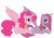 Size: 1000x700 | Tagged: safe, artist:chickensoup, pinkie pie, alicorn, pony, g4, duality, element of laughter, female, pinkamena diane pie, pinkamenacorn, pinkiecorn, pixiv, prone, race swap, simple background, solo, transparent background, xk-class end-of-the-world scenario