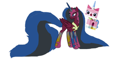 Size: 2170x1036 | Tagged: safe, artist:desu, corrupted, crossover, lego, nightmare, quality, the lego movie, unikitty