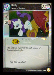 Size: 344x480 | Tagged: safe, enterplay, manny roar, rarity, manticore, celestial solstice, g4, my little pony collectible card game, card, ccg, female, solo