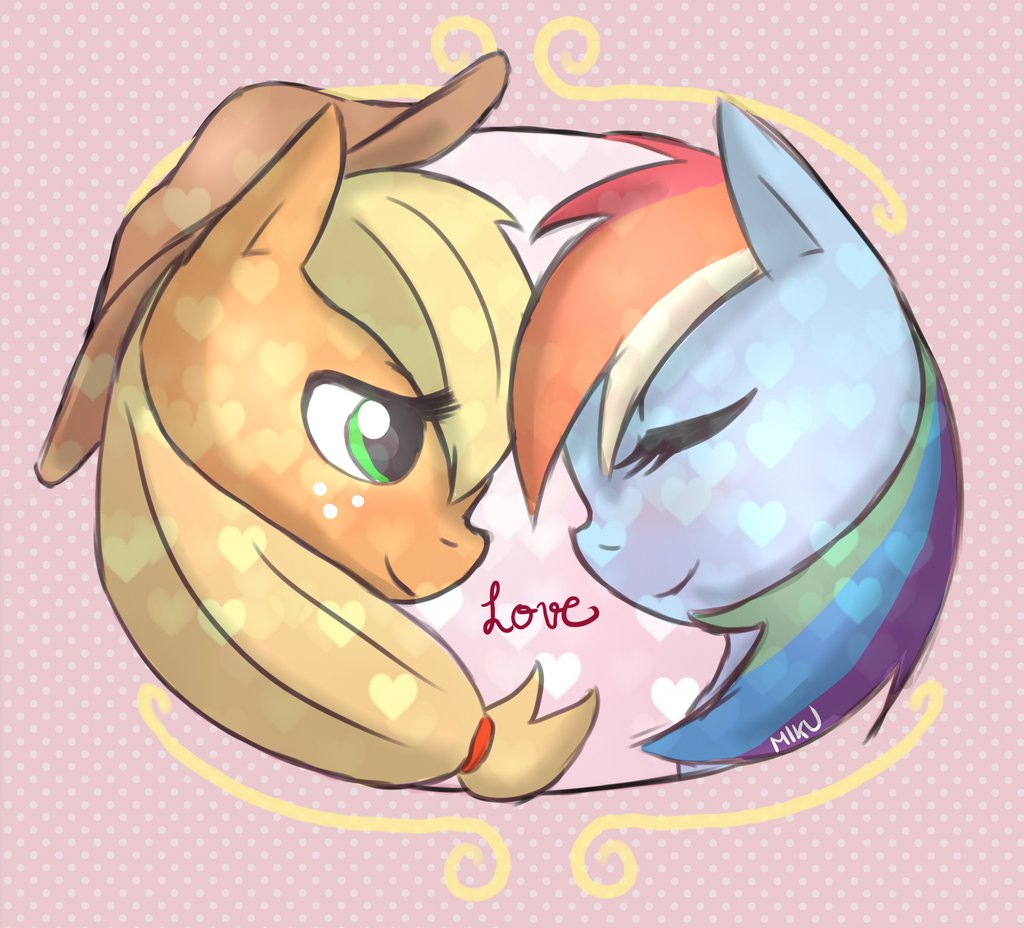 Appledash. Милые картинки шипы радуги Дэш и Эпплджек в виде аниме.