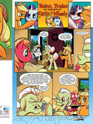 Size: 720x960 | Tagged: safe, idw, official comic, applejack, big macintosh, derpy hooves, granny smith, rarity, earth pony, pony, friends forever #8, g4, my little pony: friends forever, spoiler:comic, awkward smile, idw advertisement, mailmare, male, movie reference, planes trains and automobiles, preview, smiling, stallion, thelma and louise