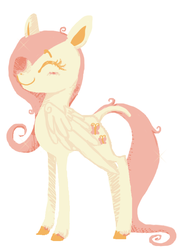 Size: 582x810 | Tagged: safe, artist:lemonsinasoup, fluttershy, g4, eyes closed, female, limited palette, simple background, smiling, solo