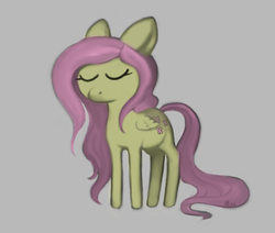 Size: 764x648 | Tagged: safe, artist:moo, fluttershy, g4, eyes closed, female, sketch, solo
