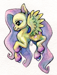 Size: 700x921 | Tagged: safe, artist:meltymole, fluttershy, g4, female, solo, traditional art