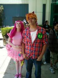 Size: 720x960 | Tagged: safe, artist:moorisa42, big macintosh, pinkie pie, human, g4, cosplay, irl, irl human, photo