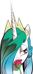 Size: 4508x10000 | Tagged: safe, artist:amorecadenza, artist:andypriceart, idw, princess celestia, pony, g4, absurd resolution, female, mare, rose, simple background, solo, transparent background, vector