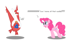 Size: 2000x1164 | Tagged: safe, artist:resistance-of-faith, pinkie pie, latias, g4, cookie, pokémon