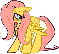 Size: 500x453 | Tagged: dead source, safe, artist:iditot, fluttershy, g4, crying, female, floppy ears, hair over one eye, sad, solo