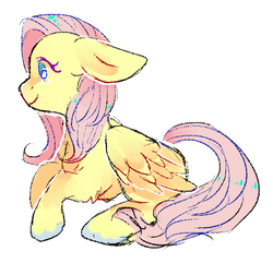 Size: 462x446 | Tagged: safe, artist:poniecake, fluttershy, g4, female, floppy ears, smiling, solo