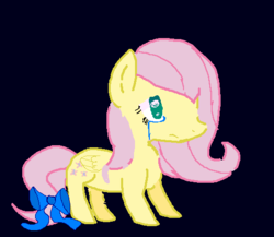 Size: 506x440 | Tagged: safe, artist:vamplrebats, fluttershy, pegasus, pony, g4, bow, crying, cute, female, frown, sad, solo