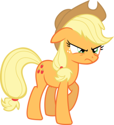 Size: 1967x2148 | Tagged: safe, artist:cheezedoodle96, applejack, earth pony, pony, g4, simple ways, .svg available, angry, female, frown, inkscape, mare, ponyscape, simple background, solo, svg, transparent background, unamused, vector, vector trace