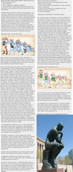 Size: 1260x2955 | Tagged: safe, artist:shepherd0821, fluttershy, rainbow dash, human, pony, anthro, unguligrade anthro, g4, anthro with ponies, argument, big breasts, breasts, busty fluttershy, clothes, fanon, female, humanized, science, skirt, socks, stockings, sweater, text, the thinker, thigh highs, tl;dr, wall of text