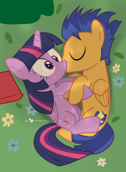 Size: 770x1050 | Tagged: safe, artist:dm29, flash sentry, twilight sparkle, alicorn, pegasus, pony, g4, cute, duo, female, kiss on the lips, kissing, leaves, male, mare, ship:flashlight, shipping, straight, summer, sunset, twilight sparkle (alicorn)