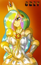 Size: 2219x3508 | Tagged: safe, artist:alcasar-reich, princess celestia, human, g4, breasts, female, high res, humanized, solo