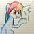 Size: 1024x1024 | Tagged: dead source, safe, artist:unousaya, rainbow dash, g4, female, lined paper, solo, traditional art